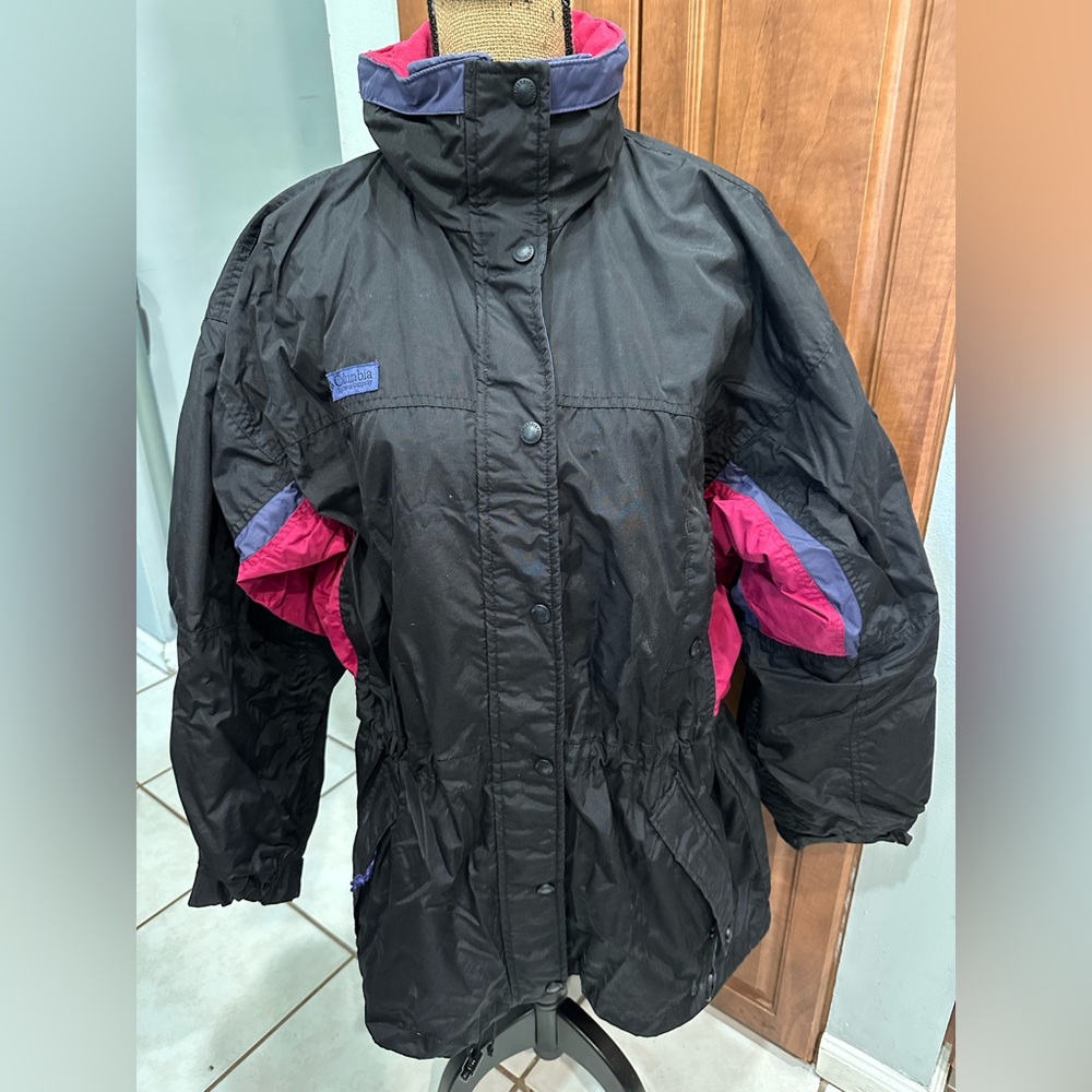 Columbia Black Jacket with Pink and Purple Accents